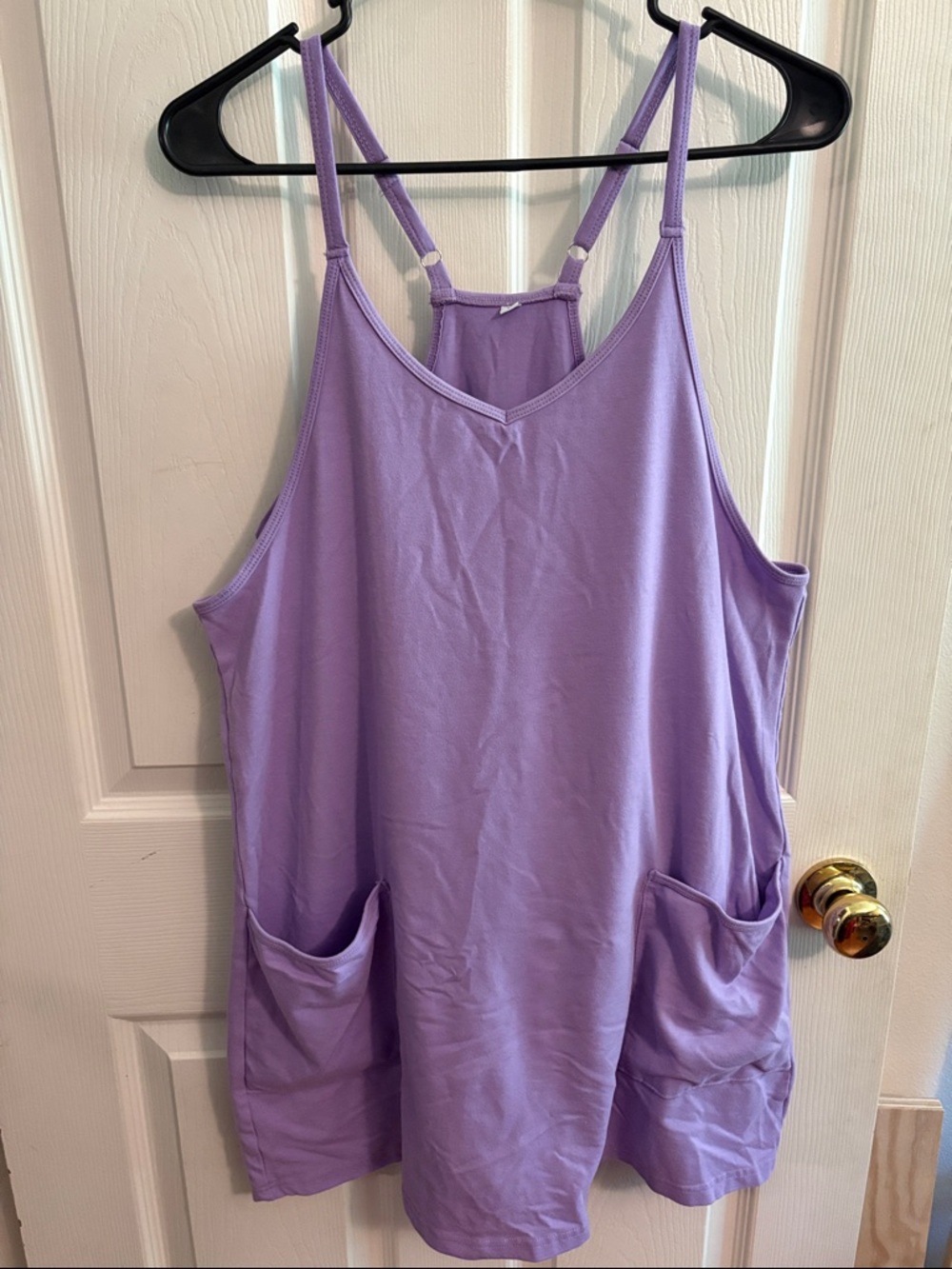 Purple Women's Pocket Tank athletic dress with built in shorts
